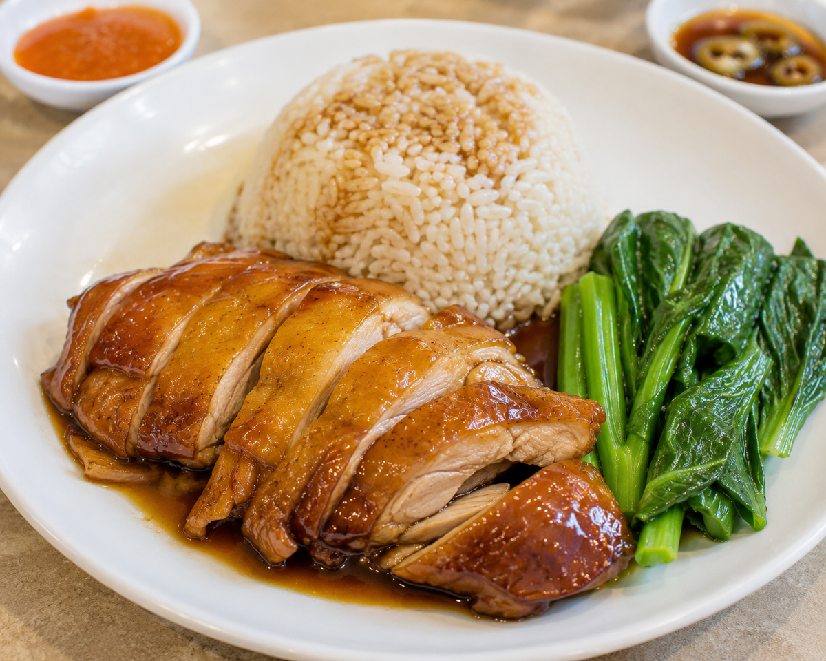 豉油鸡饭 (Soy Sauce Chicken Rice)