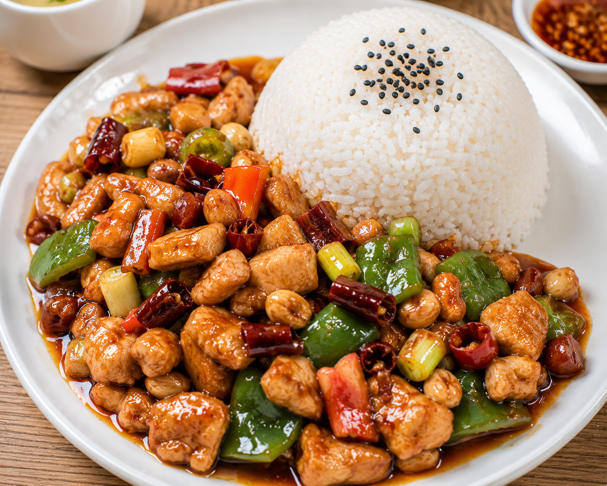 宫保鸡丁饭 (Kung Pao Chicken Rice)